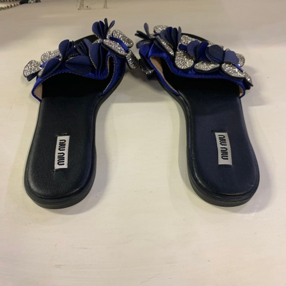 Miu Miu by Prada Satin Slides, Size 8 - Picture 3 of 6